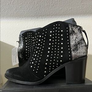 Sbicca Black and Silver Ankle Booties Zeke